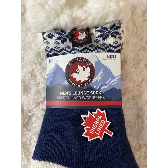 Canada Weather Gear Lounge Sock Sherpa Line With Grippers NEW Mens Size 6-12 - Picture 7 of 7